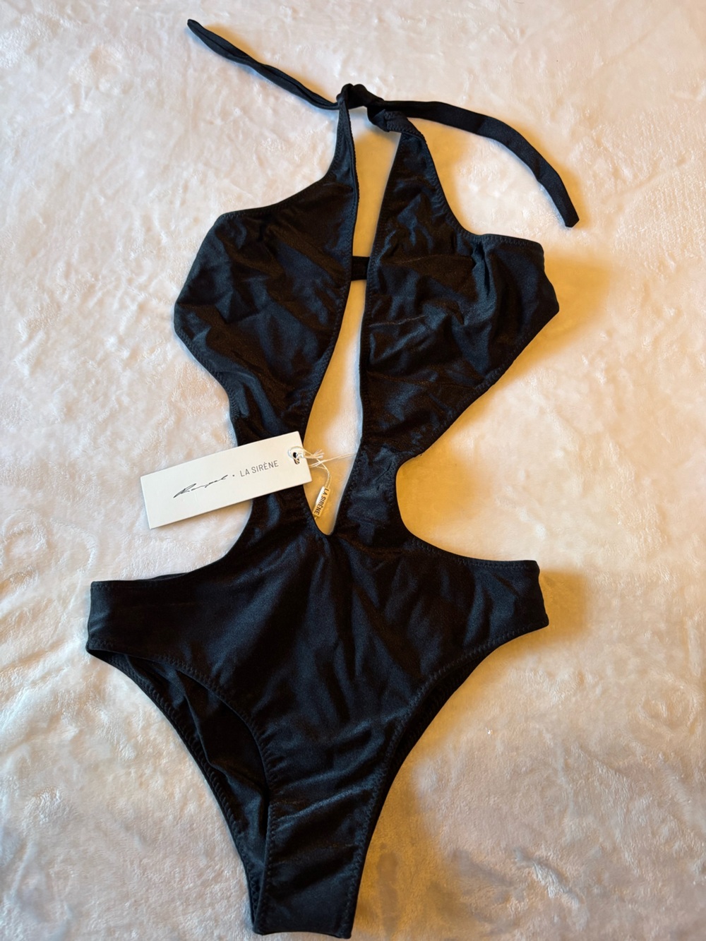 La SENZA Black Halter Cutout One-Piece Swimsuit